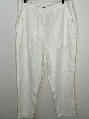 NWT J.Crew Seaside Cargo Pant In Linen-Tencel Women's Size 14 Coastal casual